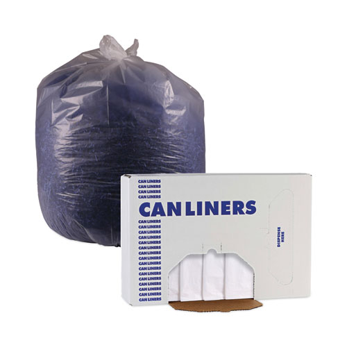 High Density Industrial Can Liners Flat Pack, 56 gal, 16 mic, 43" x 48", Natural, Flat Pack, 200/Carton