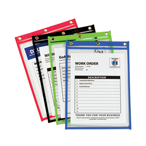 C-Line Heavy-Duty Super Heavyweight Plus Stitched Shop Ticket Holder - 9" x 12"