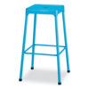 Steel Bar Stool, Backless, Supports Up to 275 lb, 29" Seat Height, Baby Blue Seat, Baby Blue Base