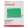 Interior File Folders, 1/3-Cut Tabs: Assorted, Letter Size, 11-pt Stock, Green, 100/Box