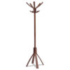 Cafe Wood Coat Stand, Ten Peg/Five Hook, 21.67w x 21.67d x 69.33h, Espresso Brown