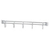 Hook Bars For Wire Shelving, Five Hooks, 24" Deep, Silver, 2 Bars/Pack