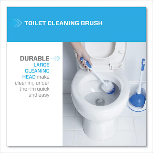 Turbo Plunger and Bowl Brush Set, 12.5" Plastic Handle, 6" dia, White