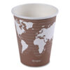 World Art Renewable and Compostable Hot Cups, 8 oz, Paper, Brown/White, 50/Pack