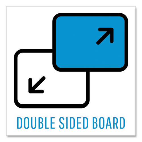 Magnetic Dry Erase Floor Stand Signs, Rectangle, Adjusts Up to 68" Tall, Black/Silver Stand, White 15" x 11" Face