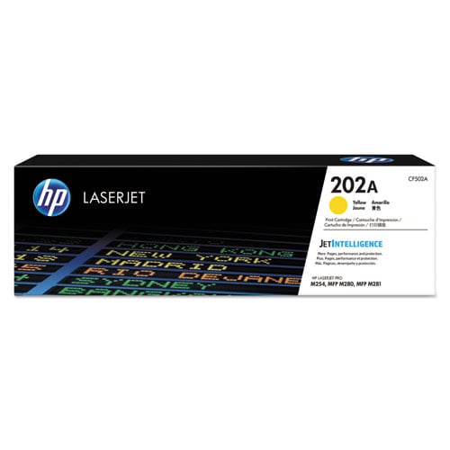 HP 202A (CF502A) Original Standard Yield Laser Toner Cartridge - Yellow - 1 Each