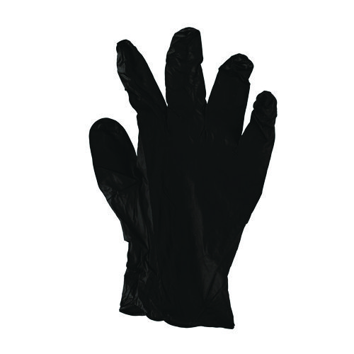Disposable General-Purpose Powder-Free Nitrile Gloves, X-Large, Black, 4.4 mil, 100/Box