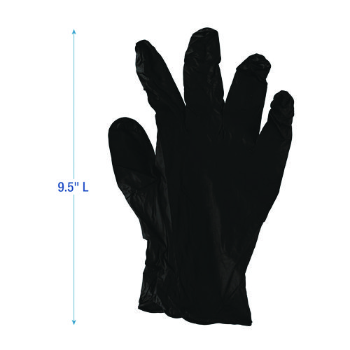 Disposable General-Purpose Powder-Free Nitrile Gloves, X-Large, Black, 4.4 mil, 100/Box