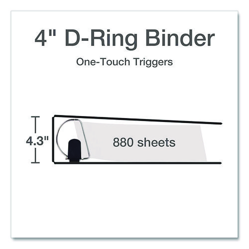 Premier Easy Open ClearVue Locking Slant-D Ring Binder, 3 Rings, 4" Capacity, 11 x 8.5, White - Image 2