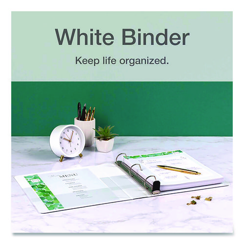 Premier Easy Open ClearVue Locking Slant-D Ring Binder, 3 Rings, 4" Capacity, 11 x 8.5, White - Image 6