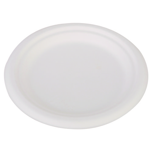 ChampWare Heavyweight Bagasse Dinnerware, Plate, Sugarcane, 6", White, 1,000/Carton