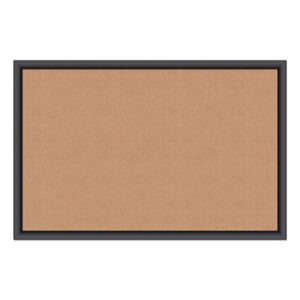 Cork Bulletin Board, 36" x 24" (Actual Size: 35" x 23"), Tan Surface, Black Wood Frame