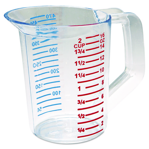 Bouncer Measuring Cup, 16 oz, Plastic, Clear