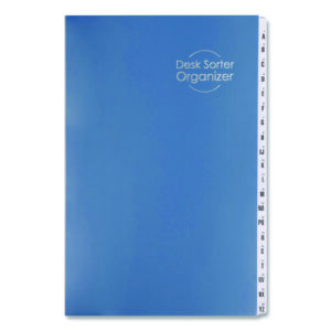 Deluxe Expandable Indexed Desk File/Sorter, Reinforced Tabs, 20 Dividers, Alpha/Numeric Index, Legal Size, Dark Blue Cover