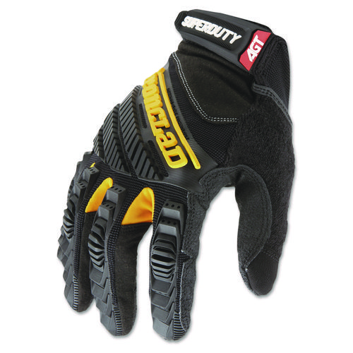 SuperDuty Gloves, Medium, Black/Yellow, 1 Pair