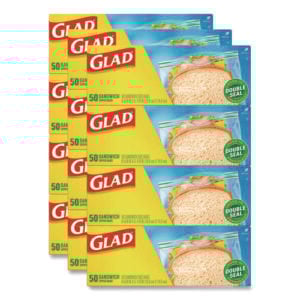 Zipper Food Storage Plastic Sandwich Bags, 6.63 x 5.88, Clear, 50 Bags/Box, 12 Boxes/Carton