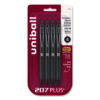 207 Plus+ Gel Pen, Retractable, Medium 0.7 mm, Black Ink, Black Barrel, 4/Pack