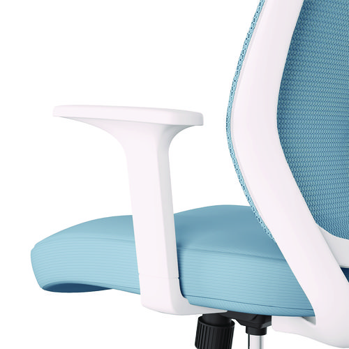 Wessex Ergonomic Fabric Mesh Swivel Task Chair, Up to 275 lb, 17.09 to 20.83 Seat Height, Seafoam Seat/Back, White Base
