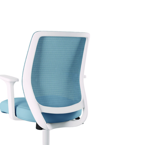 Wessex Ergonomic Fabric Mesh Swivel Task Chair, Up to 275 lb, 17.09 to 20.83 Seat Height, Seafoam Seat/Back, White Base