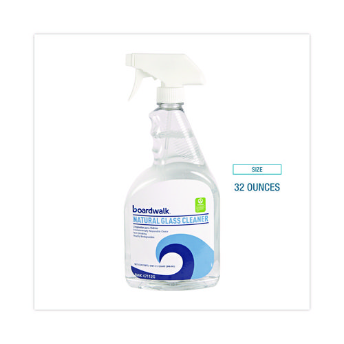 Natural Glass Cleaner, Unscented, 32 oz Trigger Spray Bottle, 12/Carton