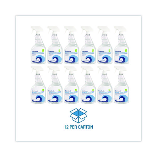 Natural Glass Cleaner, Unscented, 32 oz Trigger Spray Bottle, 12/Carton