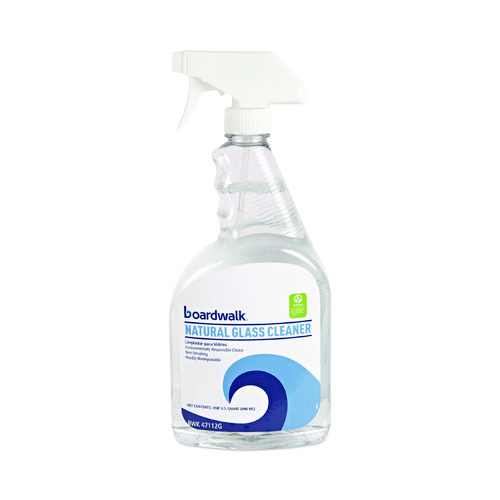 Natural Glass Cleaner, Unscented, 32 oz Trigger Spray Bottle, 12/Carton