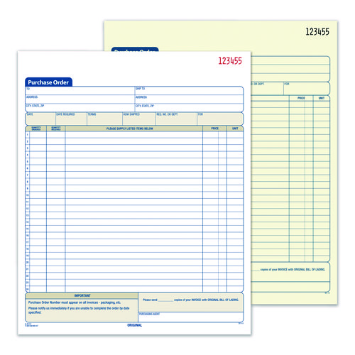 Multipart Purchase Order Pad, Two-Part Carbonless, 8.38 x 10.19, 50 Forms Total