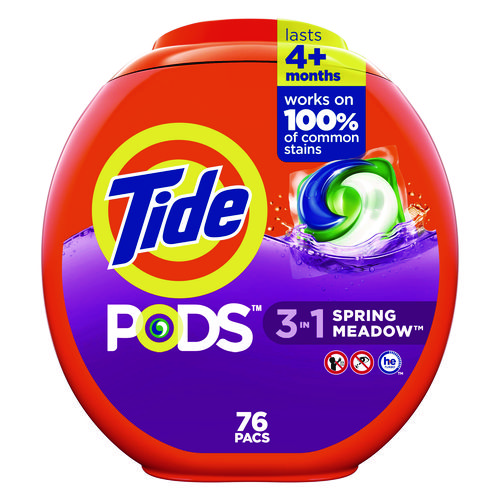 PODS Laundry Detergent, Spring Meadow, 66 oz Tub, 76 Pacs/Tub - Image 2