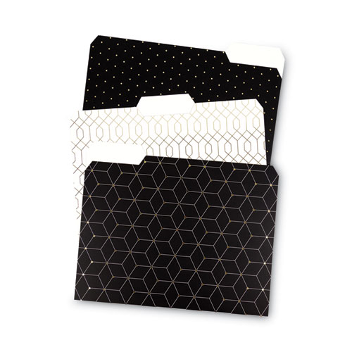 Fashion File Folders, 1/3-Cut Tabs: Assorted, Letter Size, Assorted Colors, 24/Box
