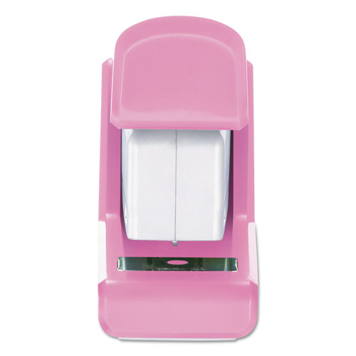 InCourage Spring-Powered Compact Stapler with Antimicrobial Protection, 20-Sheet Capacity, Pink/Gray