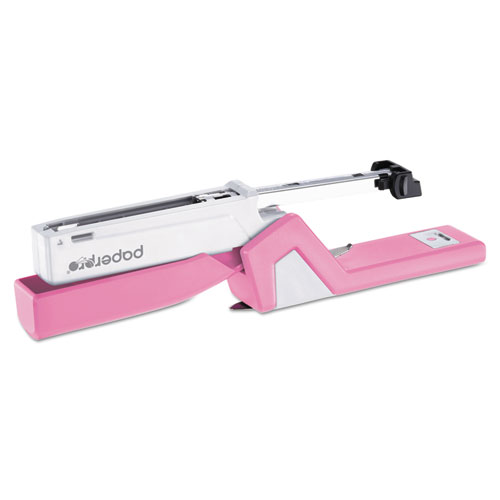 InCourage Spring-Powered Compact Stapler with Antimicrobial Protection, 20-Sheet Capacity, Pink/Gray