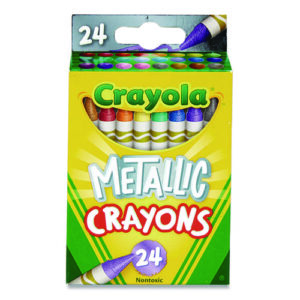 Metallic Crayons, Assorted, 24/Pack