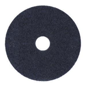 High Performance Stripping Floor Pads, 19" Diameter, Black, 5/Carton