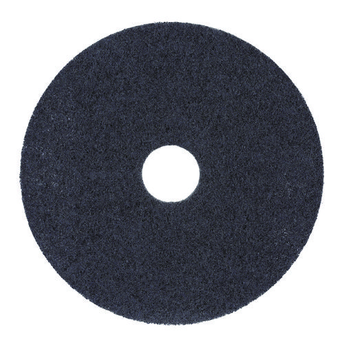 High Performance Stripping Floor Pads, 19" Diameter, Black, 5/Carton