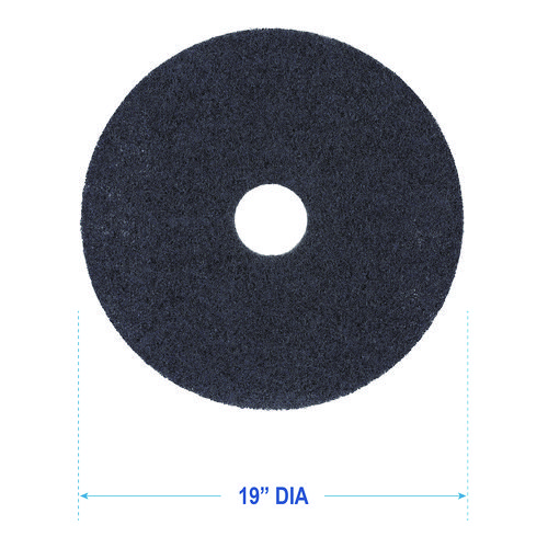High Performance Stripping Floor Pads, 19" Diameter, Black, 5/Carton - Image 3