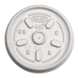 Plastic Lids for Foam Containers, Vented, Fits 3.5 oz to 6 oz, White, 100/Pack, 10 Packs/Carton