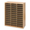 Wood/Corrugated Literature Organizer, 36 Compartments, 29 x 12 x 34.5, Medium Oak