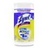 Dual Action Disinfecting Wipes, 1-Ply, 7 x 7.5, Citrus, White/Purple, 75/Canister