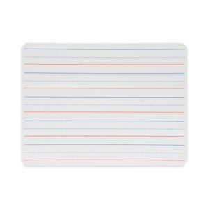 Magnetic Two-Sided Red/Blue Ruled Dry Erase Board, 12" x 9", White Surface, 12/Pack