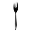 Mediumweight Polypropylene Cutlery, Fork, Plastic, Black, 1,000/Carton
