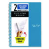 Wirebound Notebook, 2-Subject, Medium/College Rule, Randomly Assorted Cover Color, (80) 9.5 x 6 Sheets