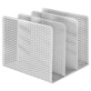 Urban Collection Punched Metal File Sorter, 3 Sections, Letter Size Files, 8" x 8" x 7.25", White