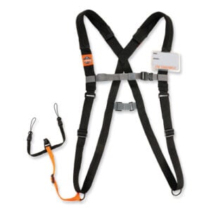 Squids 3138 Padded Barcode Scanner Lanyard Harness, 33" Arm Strap s,18.5" Lanyard ,Black/Orange/Gray