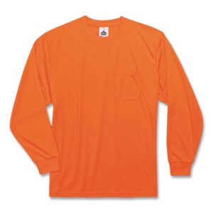 GloWear 8091 Non-Certified Hi-Vis Long Sleeve Shirt, 4X-Large, Orange
