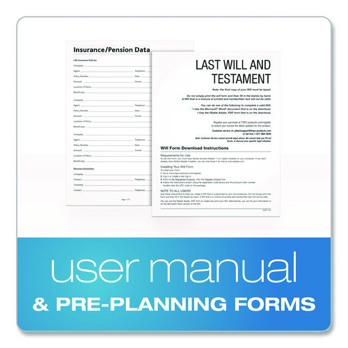 Last Will and Testament Digital Forms Kit with Manual and Estate Guide, Inkjet/Laser, 8.5 x 11, Unlimited Number of Forms
