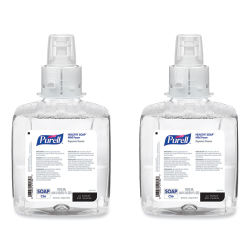 HEALTHY SOAP Mild Foam Refill, For CS6 Dispensers, Fragrance-Free, 1,200 mL, 2/Carton