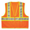 GloWear 8230Z Class 2 Two-Tone Mesh Zipper Vest, Polyester, Small/Medium, Orange