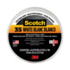 Scotch 35 Vinyl Electrical Color Coding Tape, 3" Core, 0.75" x 66 ft, White