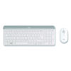 MK470 Slim Wireless Keyboard and Mouse Combo, 2.4 GHz/33 ft Wireless Range, Off-White