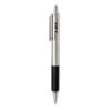 F-402 Ballpoint Pen, Retractable, Fine 0.7 mm, Black Ink, Stainless Steel/Black Barrel, 2/Pack